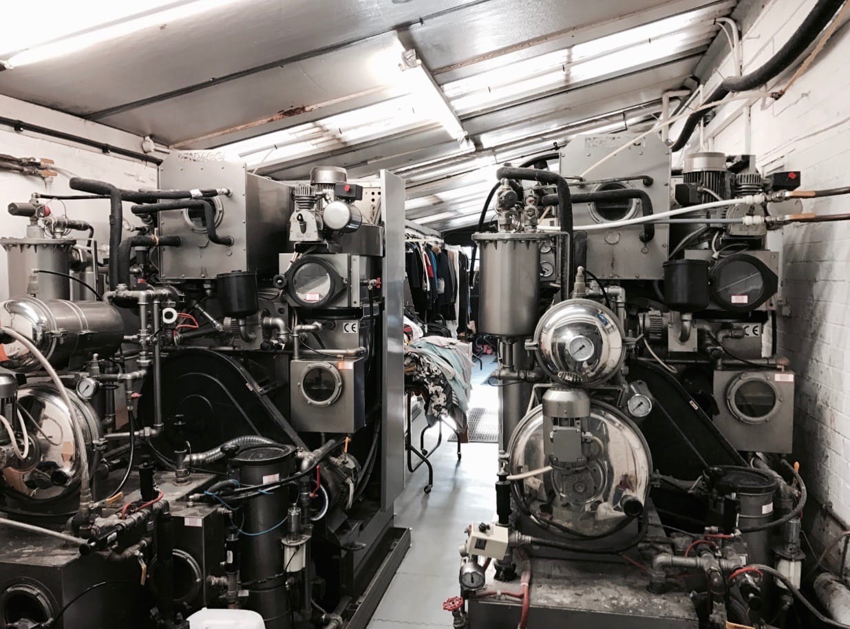 Dry cleaning machinery inside the Reids of Henley workshop